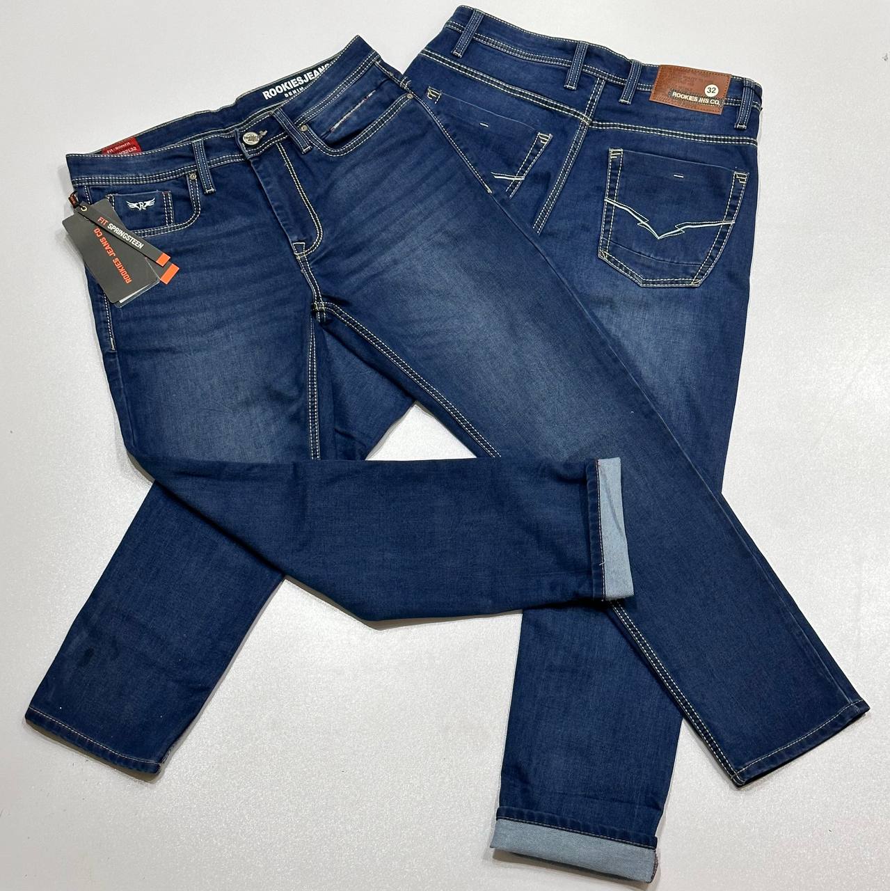 Rookies U.S Stretch Denim Jeans- (𝐁𝐥𝐮𝐞 𝐖𝐚𝐬𝐡)